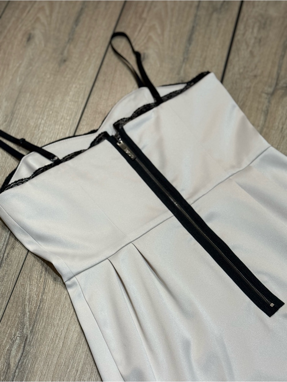 Kensie Sweetheart Cocktail Dress Cream Black Lace Trim Mini NWOT Size 6 - Picture 4 of 16